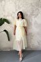 Yellow Dress with Transparent Inner Lining