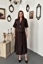 Brown Single Button Short Jacket and Skirt Set