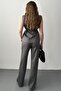 Gray Suede Vest and Pants Set - 4