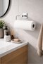 Square Adhesive Chrome Paper Roll Towel Holder, Napkin Holder, Adhesive Design, Bathroom Hanger