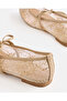 Women Beige Mesh Embroidery Ballerinas - 4