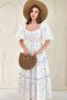 Blue Lace Detailed Embroidered Dress - 3