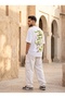 Oversize Arabic Calligraphy Text Front and Back Printed Crew Neck T-Shirt - 2