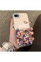 iPhone Se 2020 Compatible Silicone Edge Hard Back Case Couple Phone Case with Floral Pattern - 3