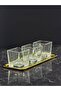 Gold Sienna 3-Piece Glass Bowl Set with Tray, Breakfast, Snack, and Sauce Serving Dishes with Baton Tray, 4 Pieces - 5