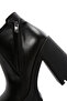 Women's Black Zippered Thick Heeled Leather Boots Wf190007Dv - 8