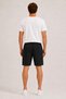 Men's 100% Black Linen Shorts, Lace-Up Waist, 3 Pockets, Relaxed Fit, Wide Leg, Casual Summer Shorts - 5