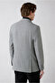 6 Drop Regular Fit Standard Cut Mono Collar Patterned Classic Linen Blend Jacket - 6