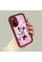 Realme 12 Lite Compatible Case Camera Protector Minnie Pattern Burgundy Lover Couple Silicone Phone Case - 3