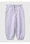 Girl's Lilac Logo Embroidered Drawstring Sweatpants