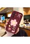Samsung Galaxy S25 Compatible Case Camera Protector Floral Pattern Burgundy Lover Couple Silicone Phone Case
