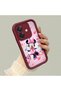 Oppo A3X 4g Compatible Case Camera Protector Minnie Pattern Maroon Lover Couple Silicone Phone Case - 3