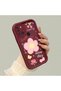 Samsung Galaxy A21S Compatible Case Camera Protector Floral Pattern Maroon Lover Couple Silicone Phone Case - 3