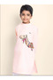 Boys Pink Cotton Kurta with Printed Design - 4
