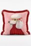 Set of 4 Fringed Throw Pillow Covers with Cute Dog Figure in Clothes and Glasses - 4