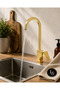 Gold Sink Faucet – High Swan Spout Single Handle Swivel Kitchen Faucet Sink Tap