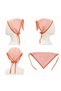 Betty Bands Women's Orange White Striped Triangle Bandana Cotton Ribbed Tie Scarf Shawl Hair Accessory - 6