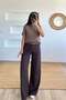Brown Soft Textured Jeans with Elastic Waist - 4