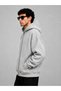 Men's Gray-Melange Oversize Zippered Hooded 3 Thread Raster Sweatshirt School and Casual - 2