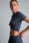 Ultra Soft Cropped Fit Crew Neck Athlete Modal Short Sleeve Anthracite T-Shirt H1200Ax26Hs - 5