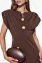 Busem Slim Fit Midi Dress with Accessory Detail - 4