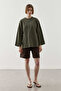 Basic Cotton T-Shirt with Piping Ties Khaki