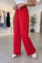 Women's Red Palazzo High Waist Elastic Combed Cotton Soft Fabric Colorful Lace-Up Loose Leg Casual Comfortable Sweatpants
