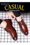 Men Pointed Leather Shoes, Low Top Lace-up Formal Shoes with Non Slip Sole, Stylish Dress Shoes for - 3