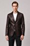 Adrian Brown Lined Punto Stitched Men's Genuine Leather Classic Blazer Jacket - 2