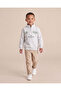 Boys Grey Printed 1/4 Zip Sweatshirt - 2
