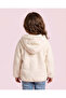 Girls Ivory Solid Fur Hooded Sweatshirt - 4