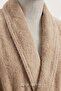 Women's Bathrobe 100% Cotton with Piping on the Edges Durable Soft Brown Size S - 4