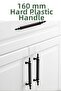 5 Pieces (Hard Plastic) Polais 160 mm Black Furniture Kitchen Drawer Cabinet Door Cupboard Handle Handle Handles - 7
