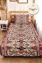 Ethnic Kilim Red Single Pique Set - Bohemian Geometric Beige Navy Blue 160X220 cm Bedspread
