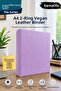 A4 2-Ring Lilac Faux Leather Folder |   File and Document Organizer – 7 Color Options