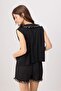 Siyah More Sustainable Solmayan Siyahlar Fırfırlı Viskon Dokuma Pijama Takımı THMSS26PT00040 - 5