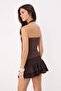 Kahverengi Havuz Yaka Vücudu Saran Crop Mücevher Detaylı Triko İnce Bluz TWOSS26BZ00317 - 4