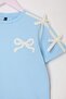 Blue Plain Knitted Girls' Top and Bottom Set Tkdss26Au00144 - 6