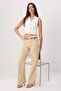 Bej YUMUŞACIK Tencel Karışımlı Yüksek Bel Wide Leg Jeans TWOSS26JE00137