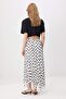 Ecru Polka Dot Lined Maxi Knitted A-Line Asymmetrical Skirt Twoss26Et00274 - 4