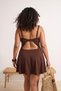 Brown Ruffle Detail Waist Gathered Skirt Plus Size Swimsuit Tbbss25Am00018 - 4