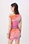 Pembe Soyut Desen Drapeli Bodycone/Vücudu Saran Kısa / Mini Örme Party Elbise TPRSS26EL00285 - 2