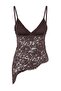 Brown Asymmetrical Cut Lace Blouse Tpraw27Bz00004 - 3