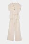Stone Waist Drawstring Blouse Elastic Waist Comfortable Fit Pants Two-Piece Set Tdrss26Au00074 - 4