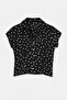 Black Shirt Collar Lace Detailed Polka Dot Buttoned Blouse Tdrss26Bz00095 - 4