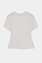 Ekru Düz Fitted Bisiklet Yaka Kısa Aksesuar Detaylı Pamuklu Esnek Örme T-Shirt TWOSS26TS00327 - 5