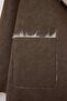 Vison-Ecru Reversible Fur-Trimmed Mono-Closure Oversized Long Suede Coat TWOAW26KB00003 - 13