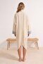 Taş Rengi Dokuma Oversize Maxi Plaj Kimono&Kaftan TBESS26LE00017 - 3