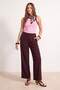 EXCLUSIVE Özel Koleksiyon Mürdüm Yumuşak Tuşeli Wide Leg/Geniş Paça Pantolon TWOAW26PL00119