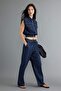 Koyu Mavi Dökümlü Yelek Jeans Denim Alt - Üst Takım TWOAW27AU00016 - 11